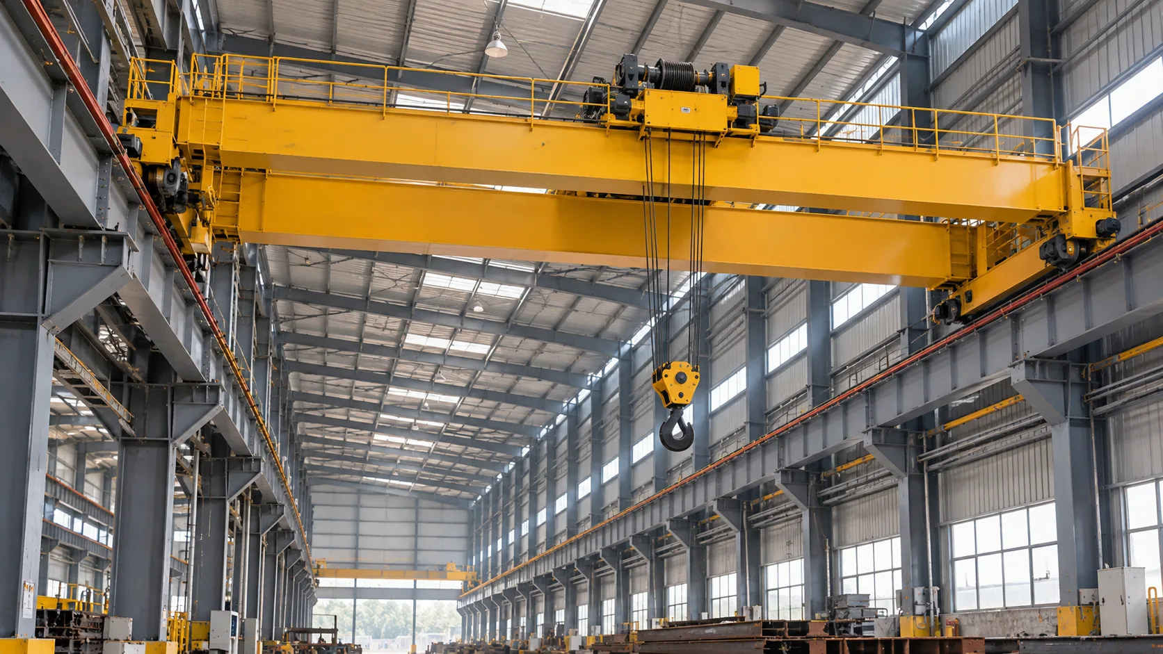 Heavy overhead traveling crane runway steel beams and industrial factory gantry columns — Asia & Africa Metals