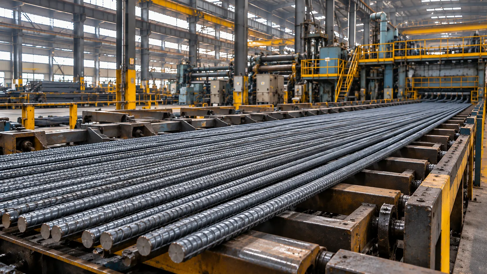 Continuous rolling mill hot-rolling deformed concrete reinforcement steel rebar from Grade 3SP and 5SP billets — Asia & Africa Metals